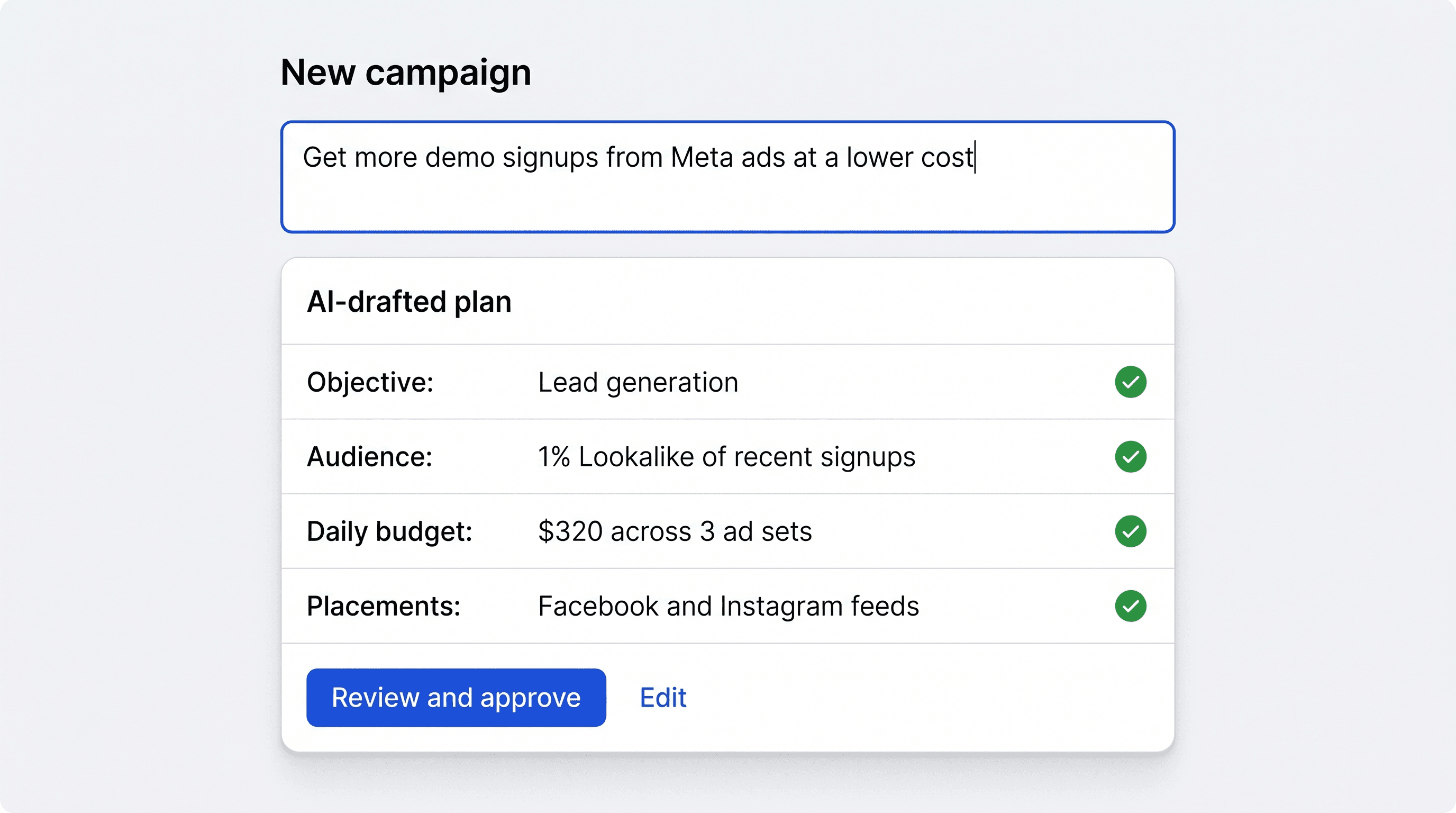 AI campaign drafting interface